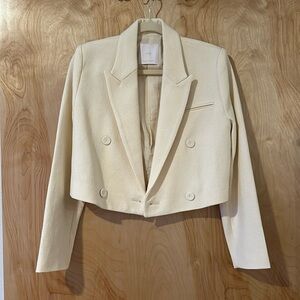 MANGO Double-breasted cropped jacket